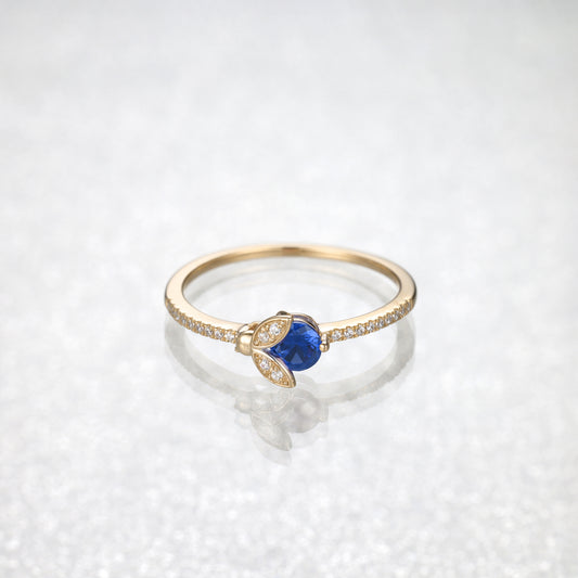 Sapphire Ladybird Diamond Ring