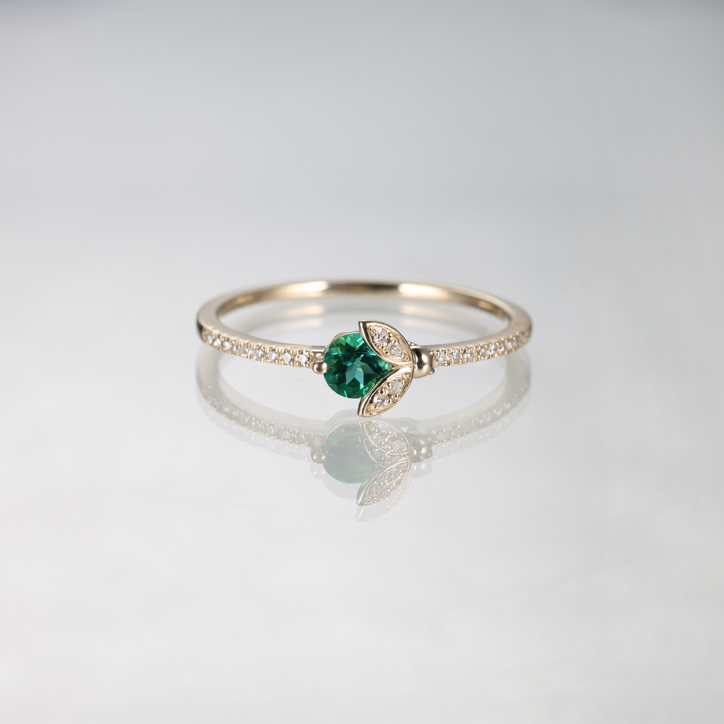 Emerald Ladybird Diamond Ring