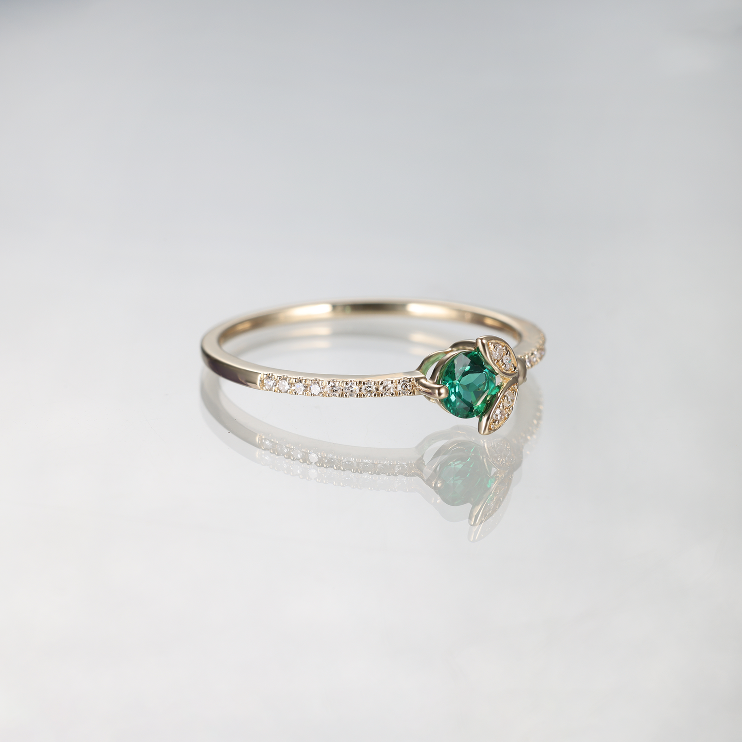 Emerald Ladybird Diamond Ring