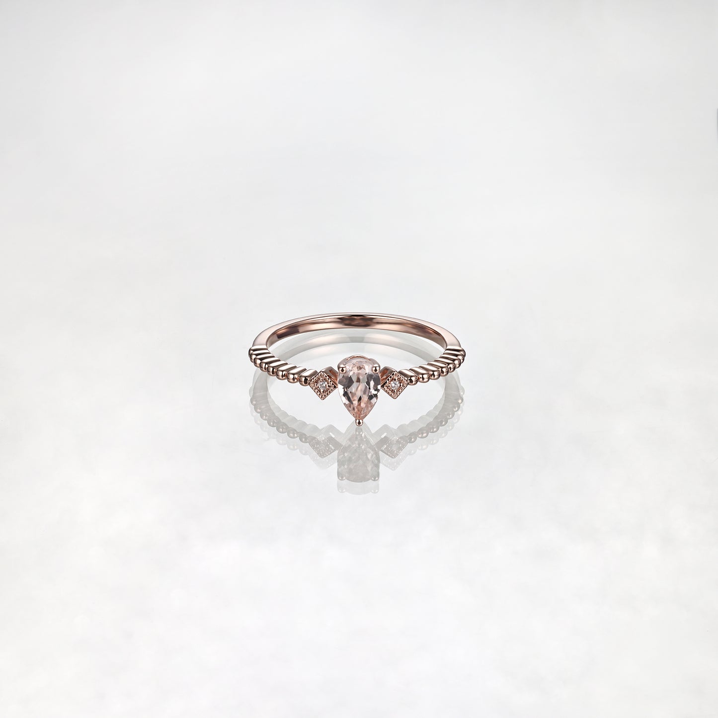 Peach Morganite Promise Ring