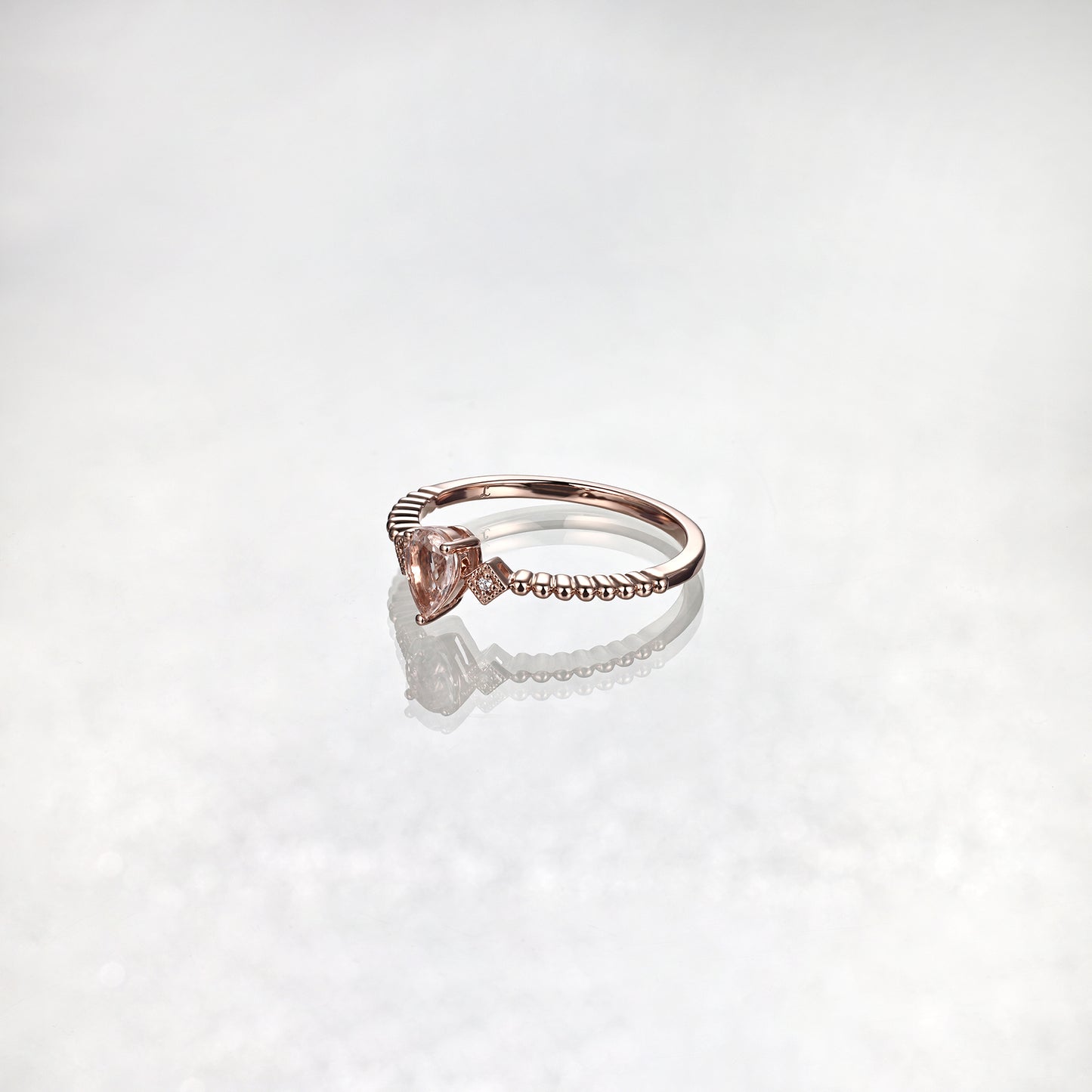 Peach Morganite Promise Ring