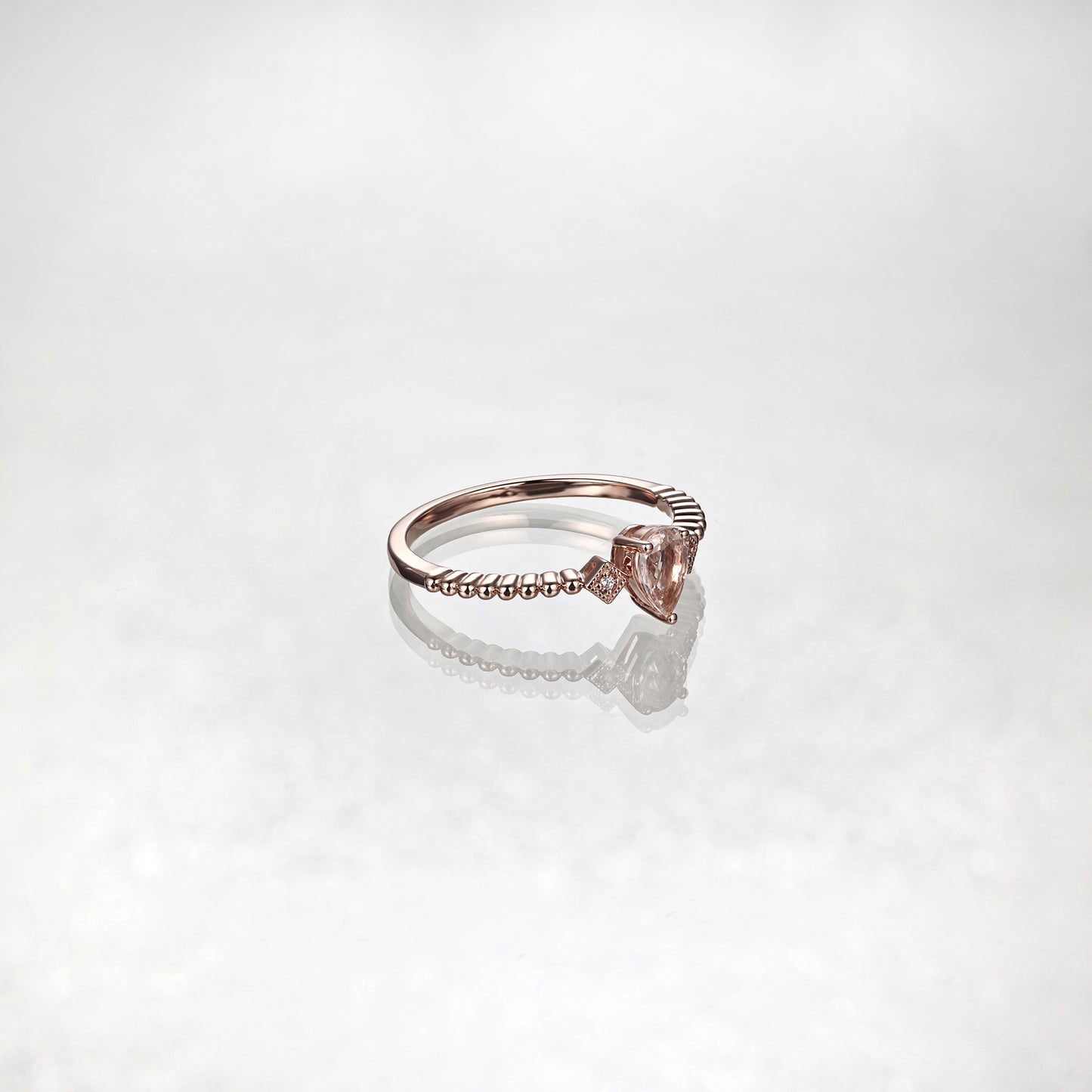 Peach Morganite Promise Ring