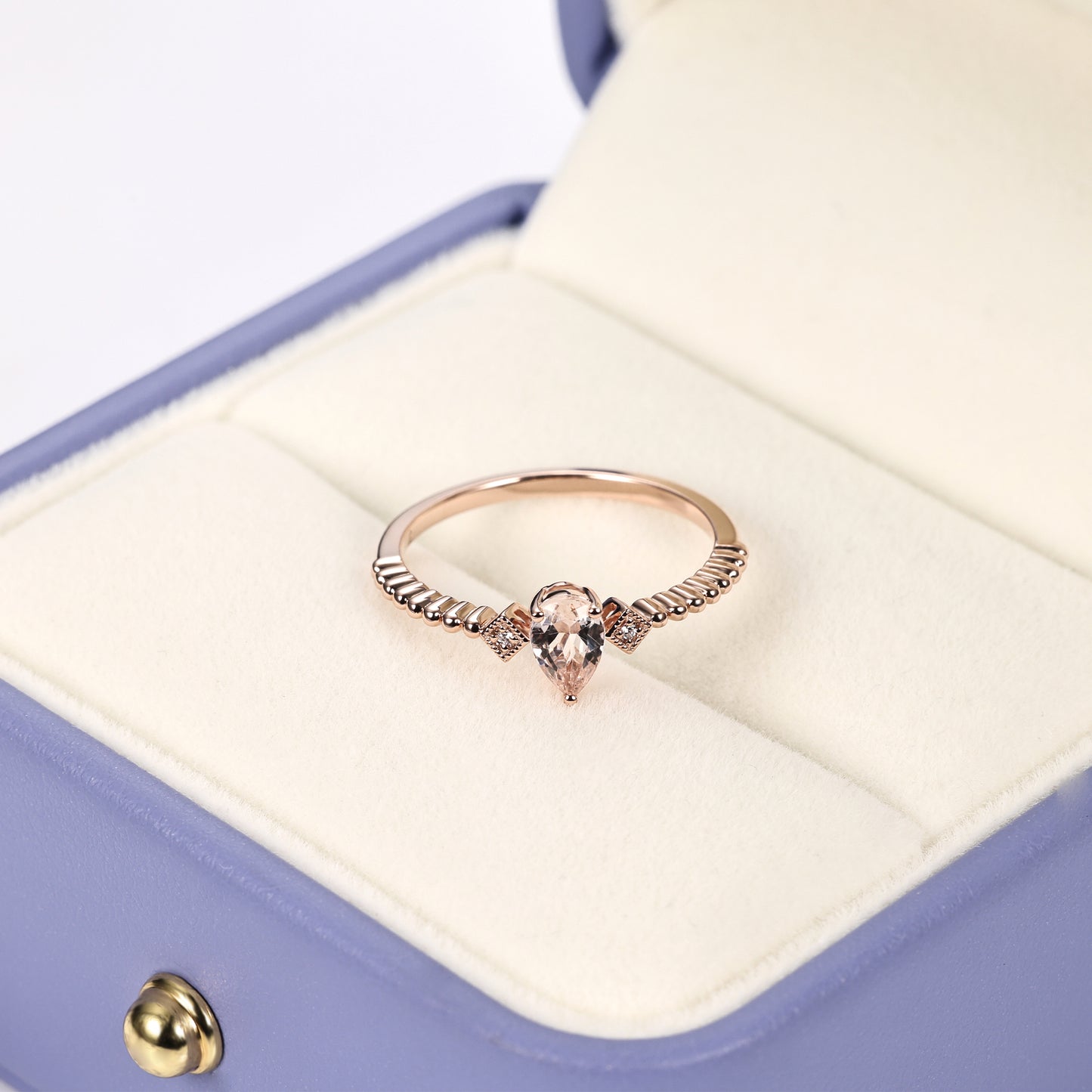 Peach Morganite Promise Ring