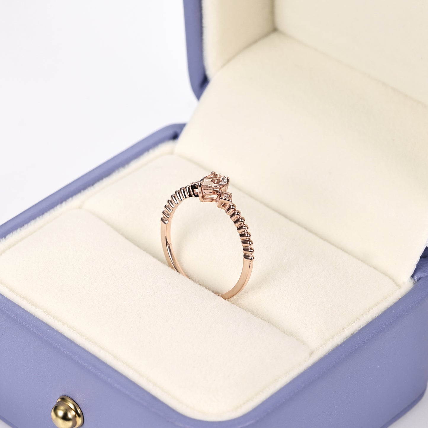 Peach Morganite Promise Ring