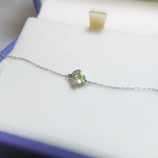 Ladybug Peridot Diamond Bracelet