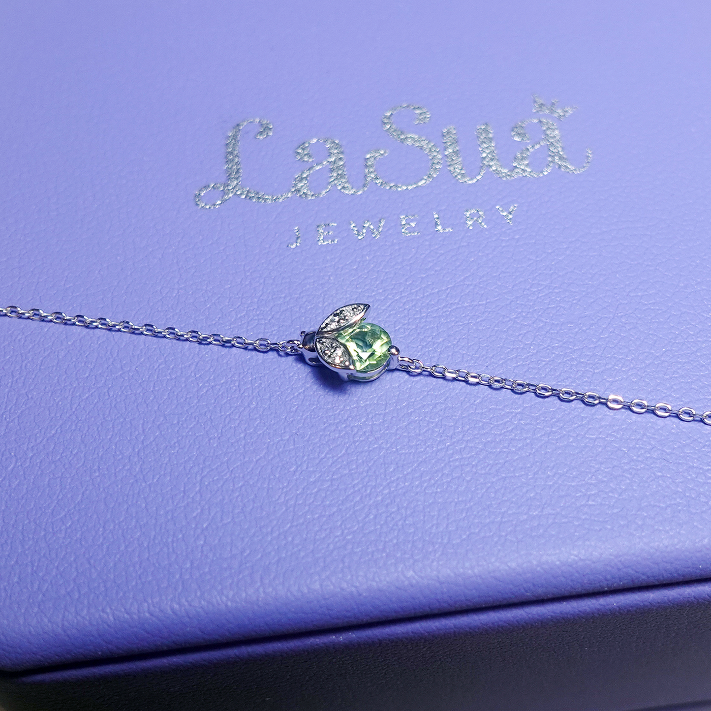 Ladybug Peridot Diamond Bracelet