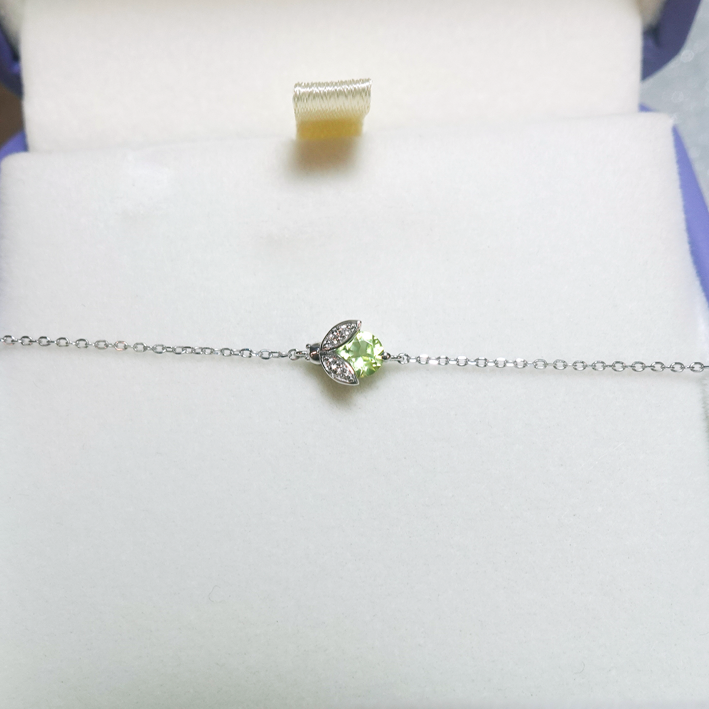 Ladybug Peridot Diamond Bracelet