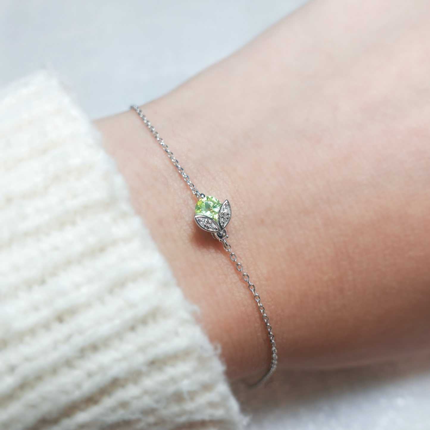 Ladybug Peridot Diamond Bracelet