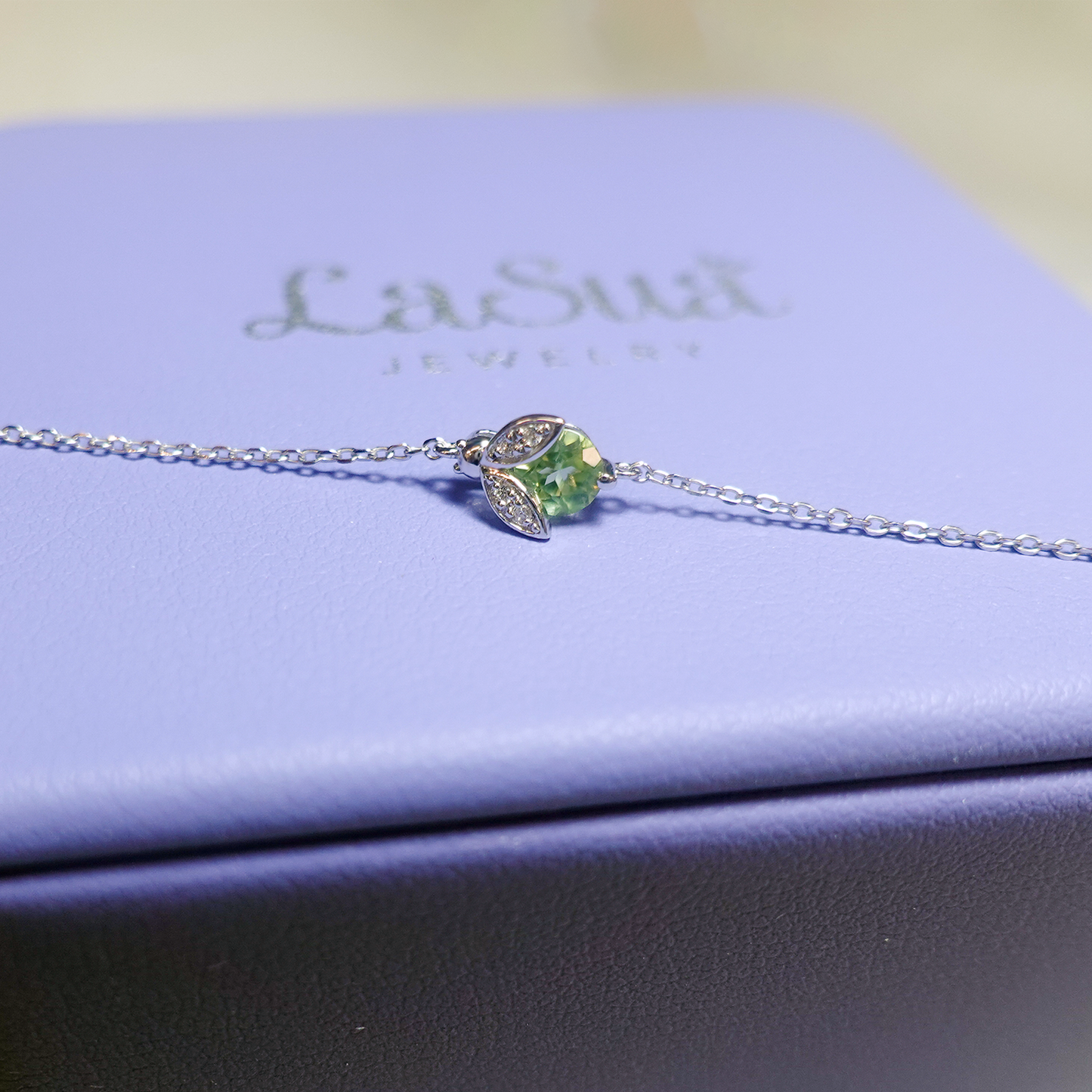 Ladybug Peridot Diamond Bracelet