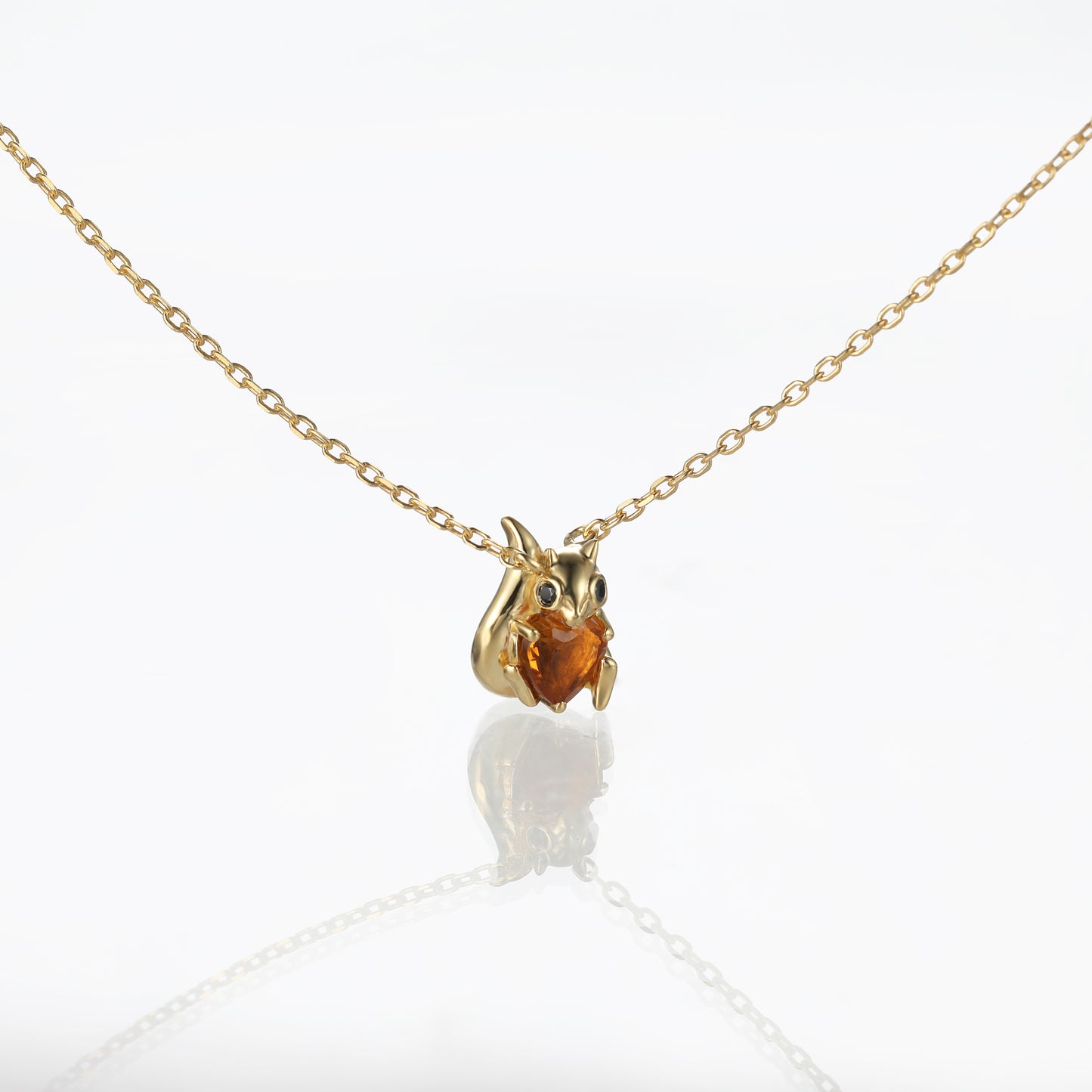 Sterling Silver Citrine Squirrel Pendant