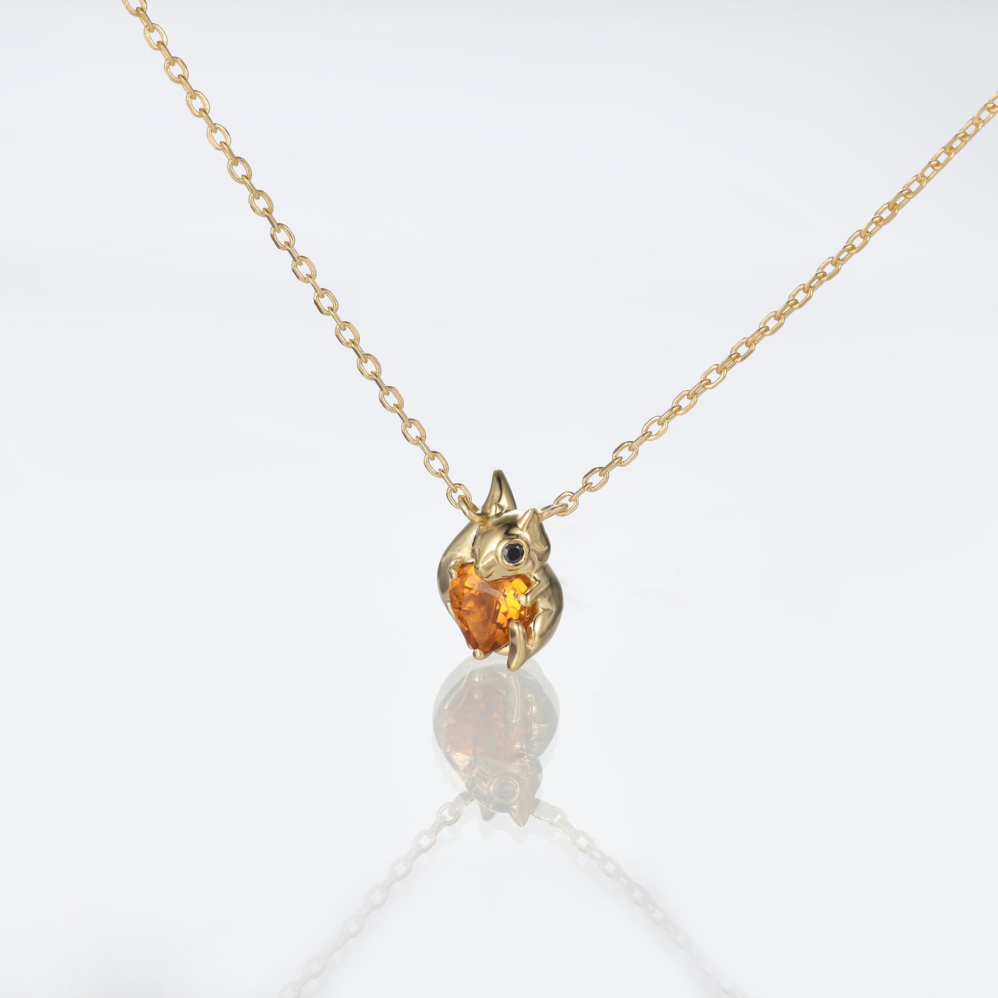 Sterling Silver Citrine Squirrel Pendant