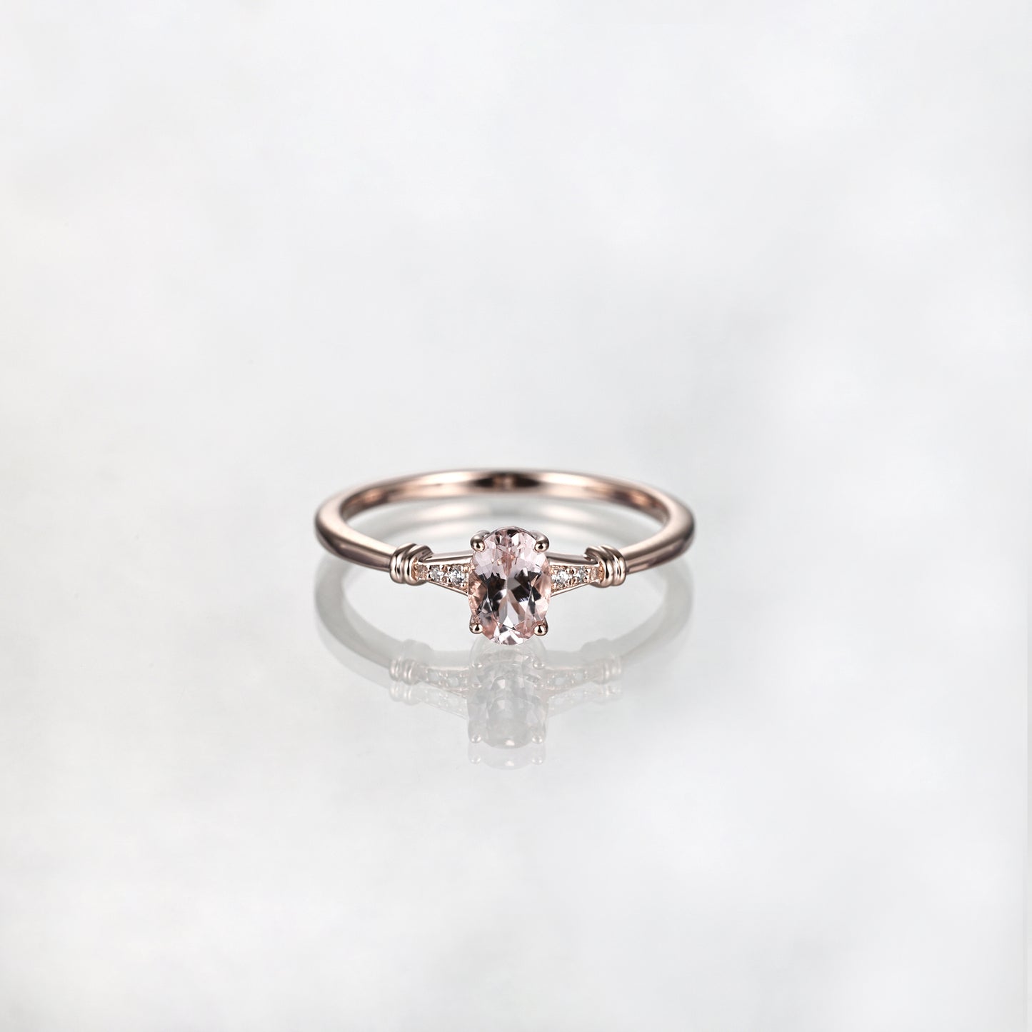 Peach Morganite Promise Ring