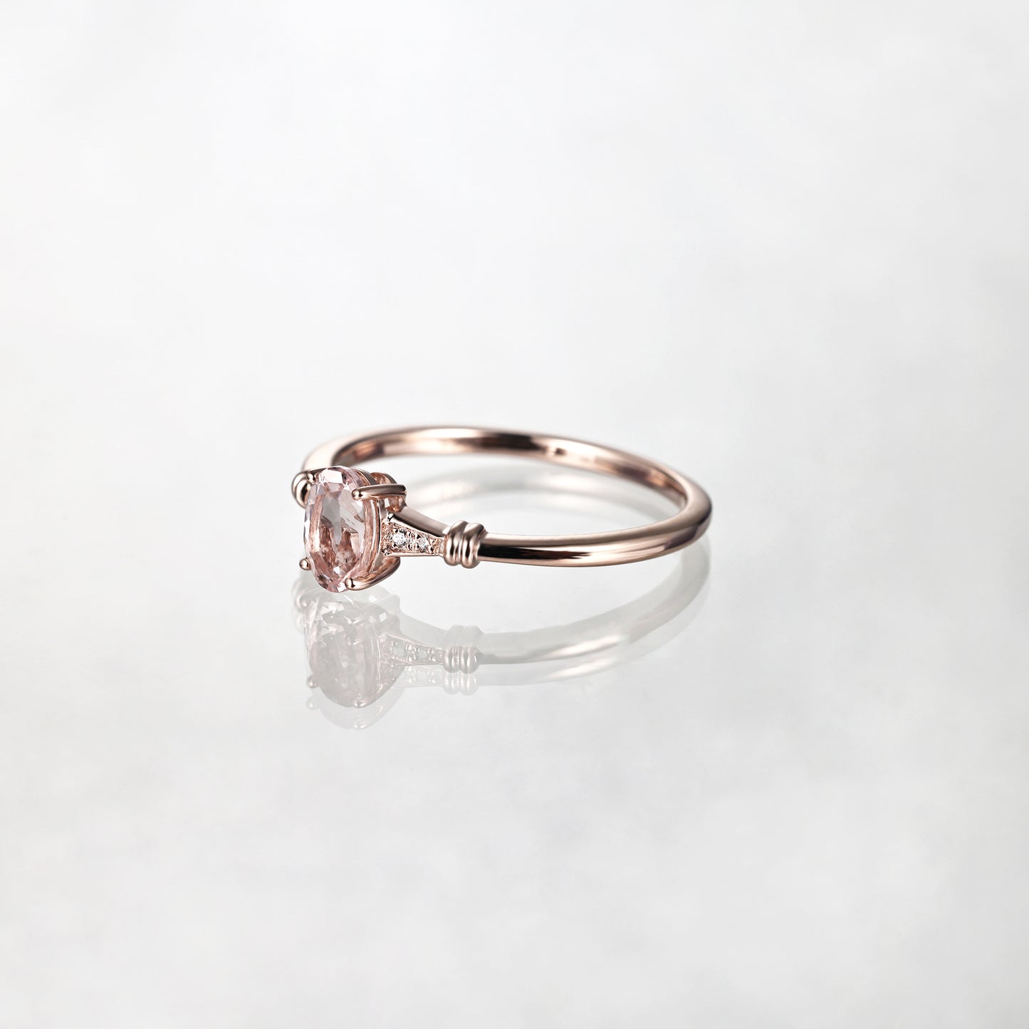 Peach Morganite Promise Ring