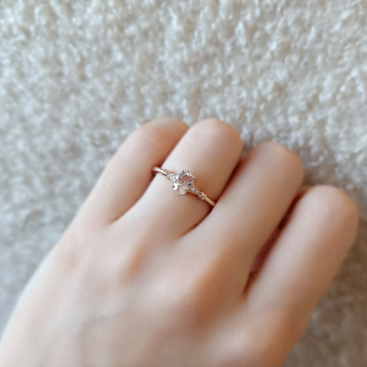 Peach Morganite Promise Ring