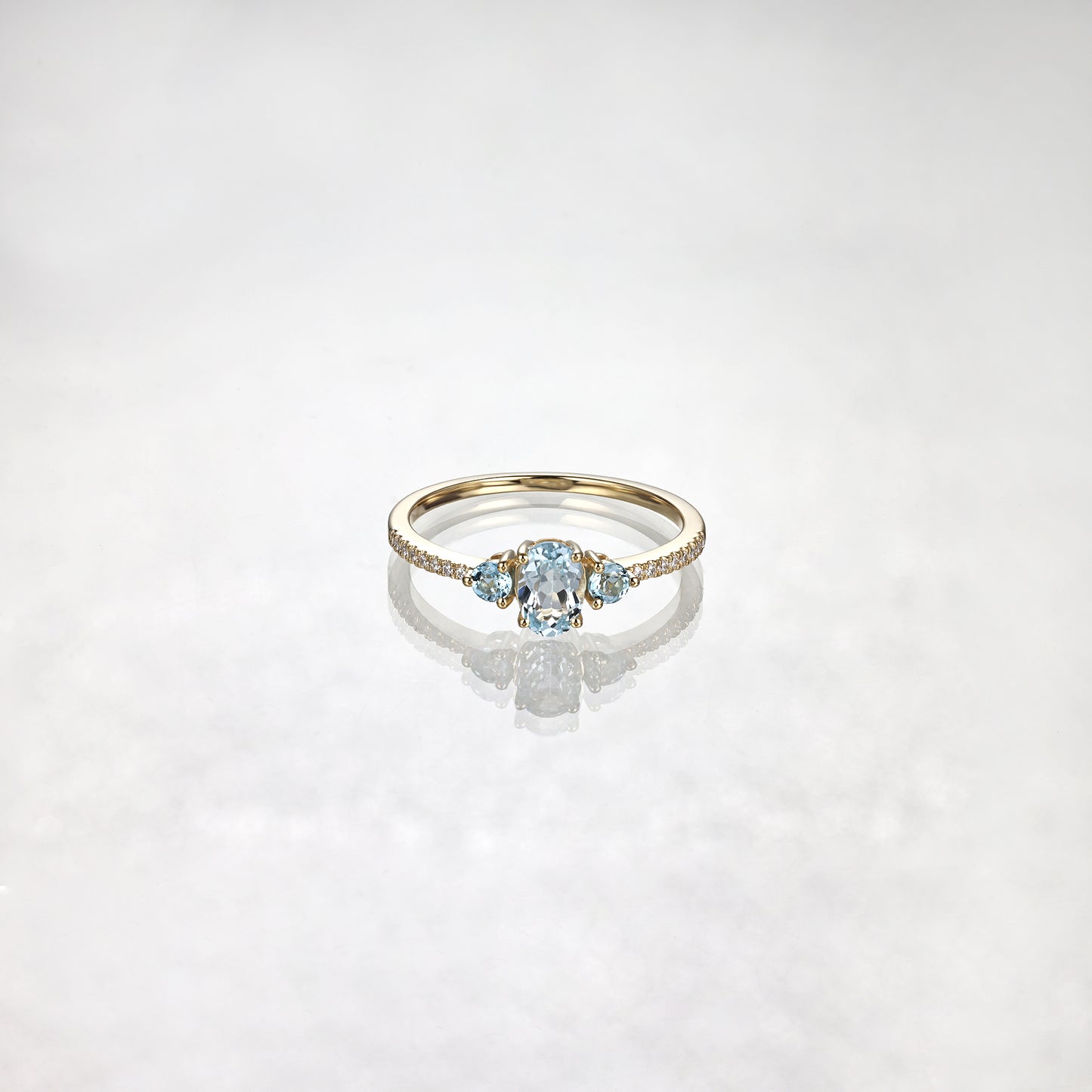 Silver Natural Blue Topaz Engagement Ring