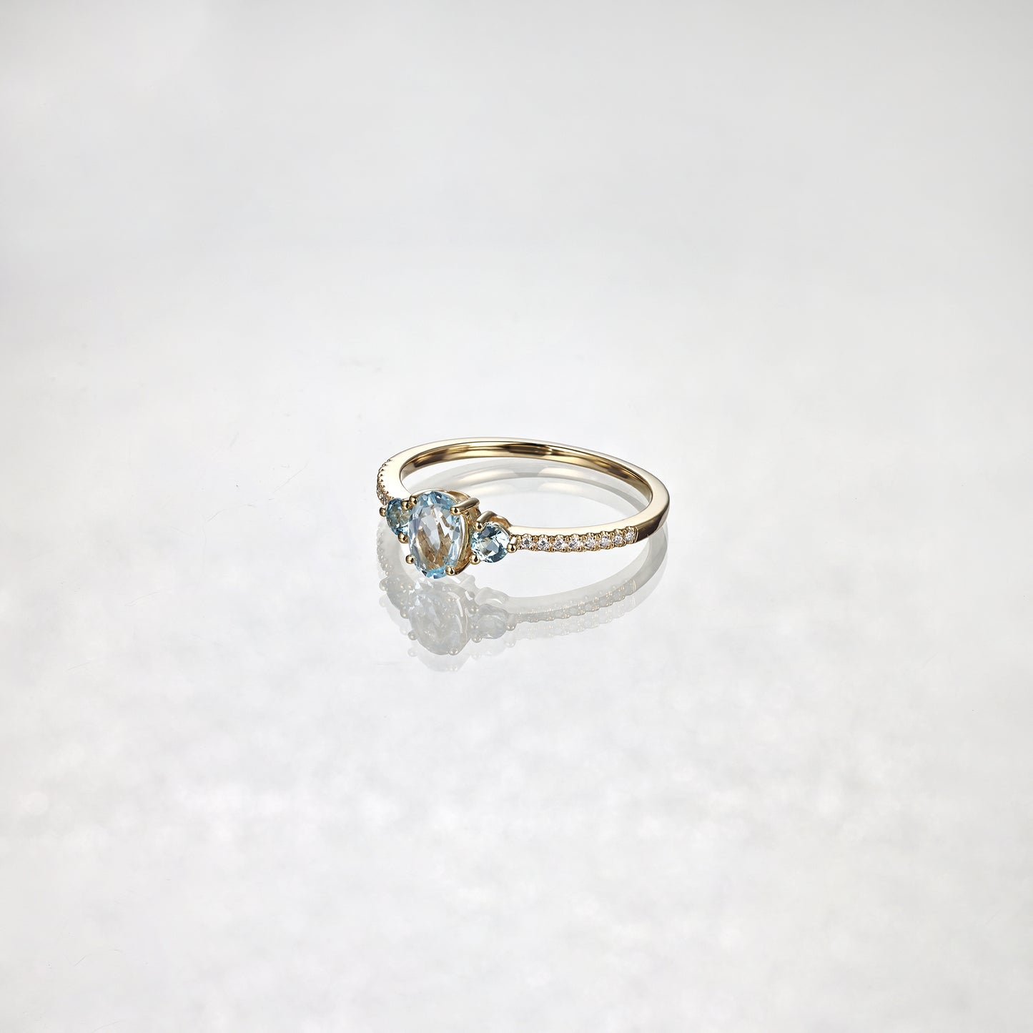 Silver Natural Blue Topaz Engagement Ring