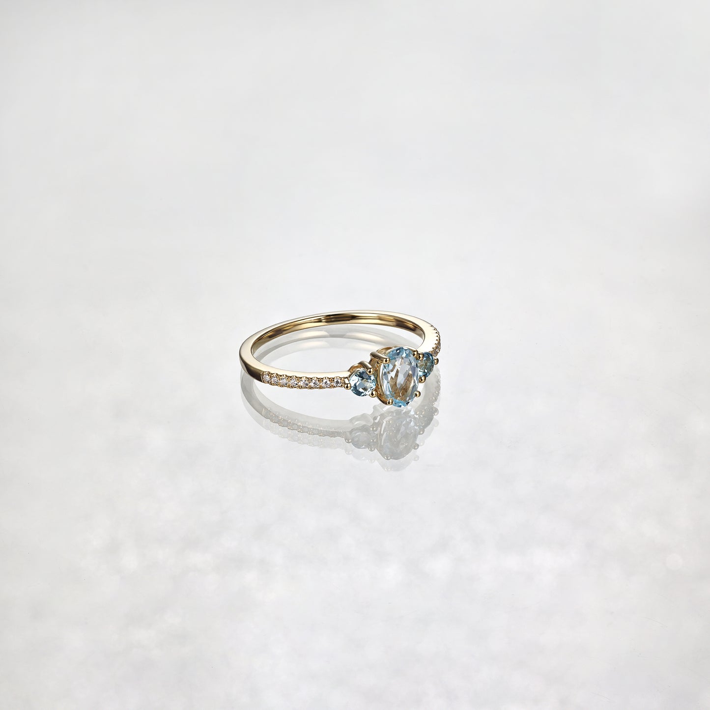 Silver Natural Blue Topaz Engagement Ring