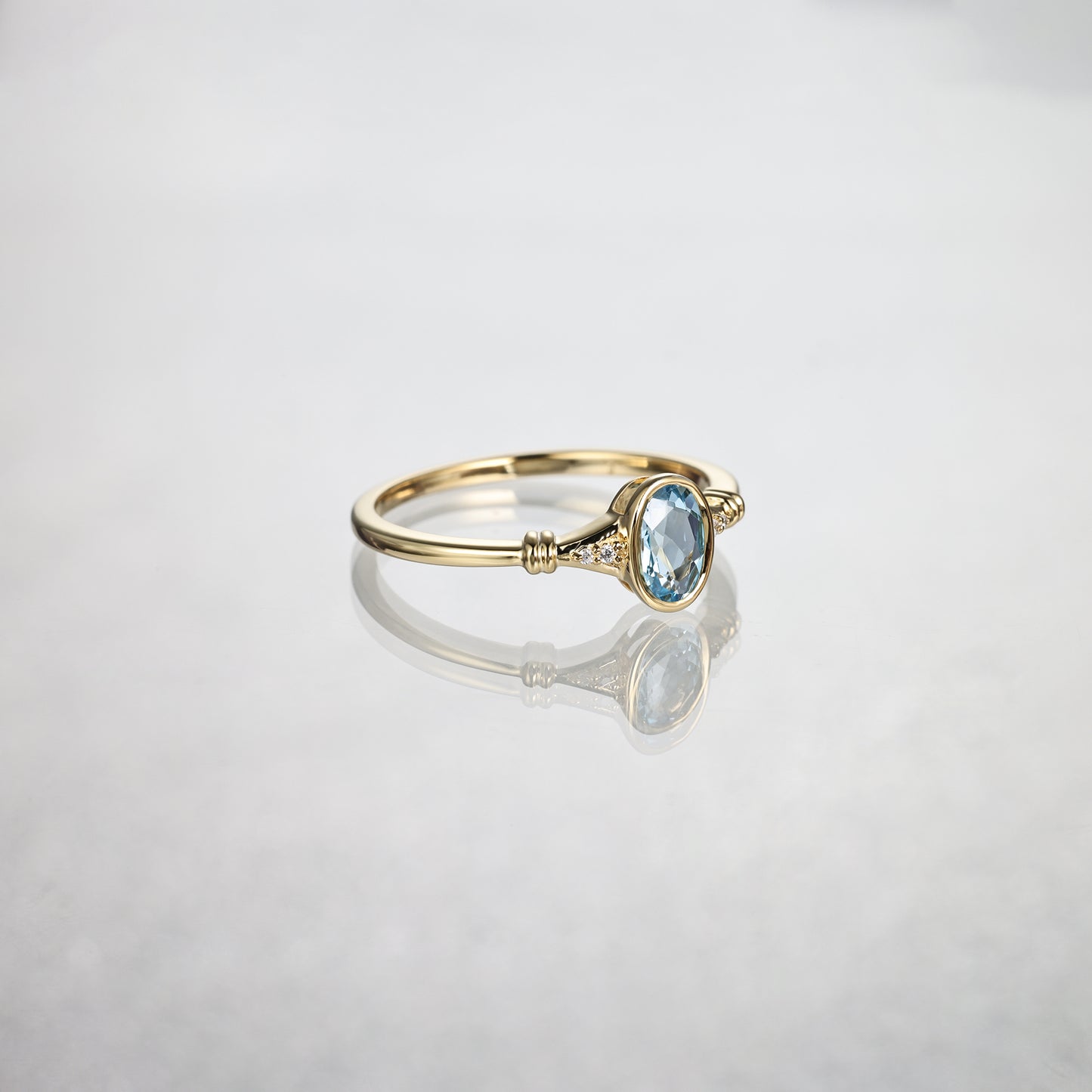 Swiss Blue Topaz Oval Promise Ring