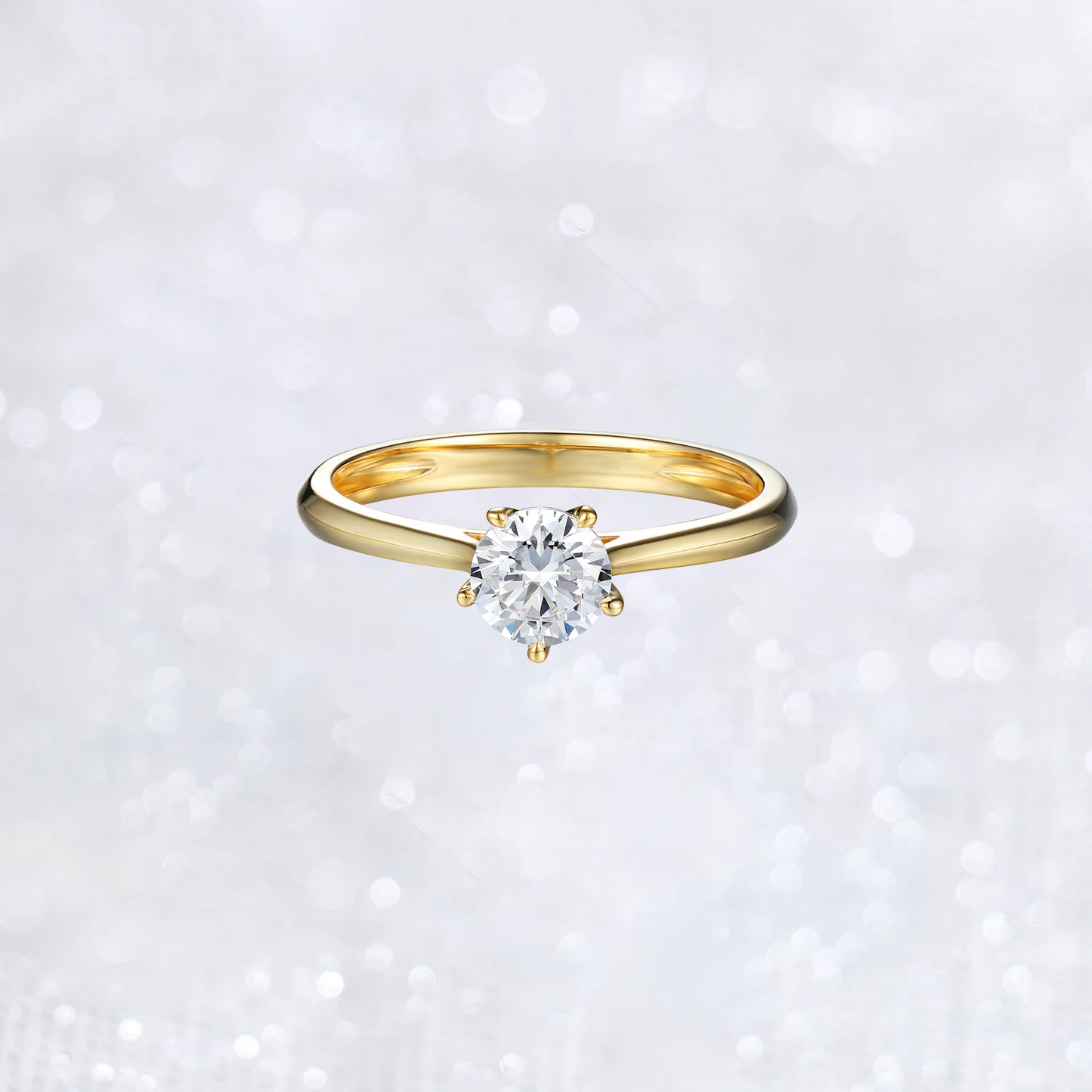 Elegant 14K Yellow Gold Solitaire Ring
