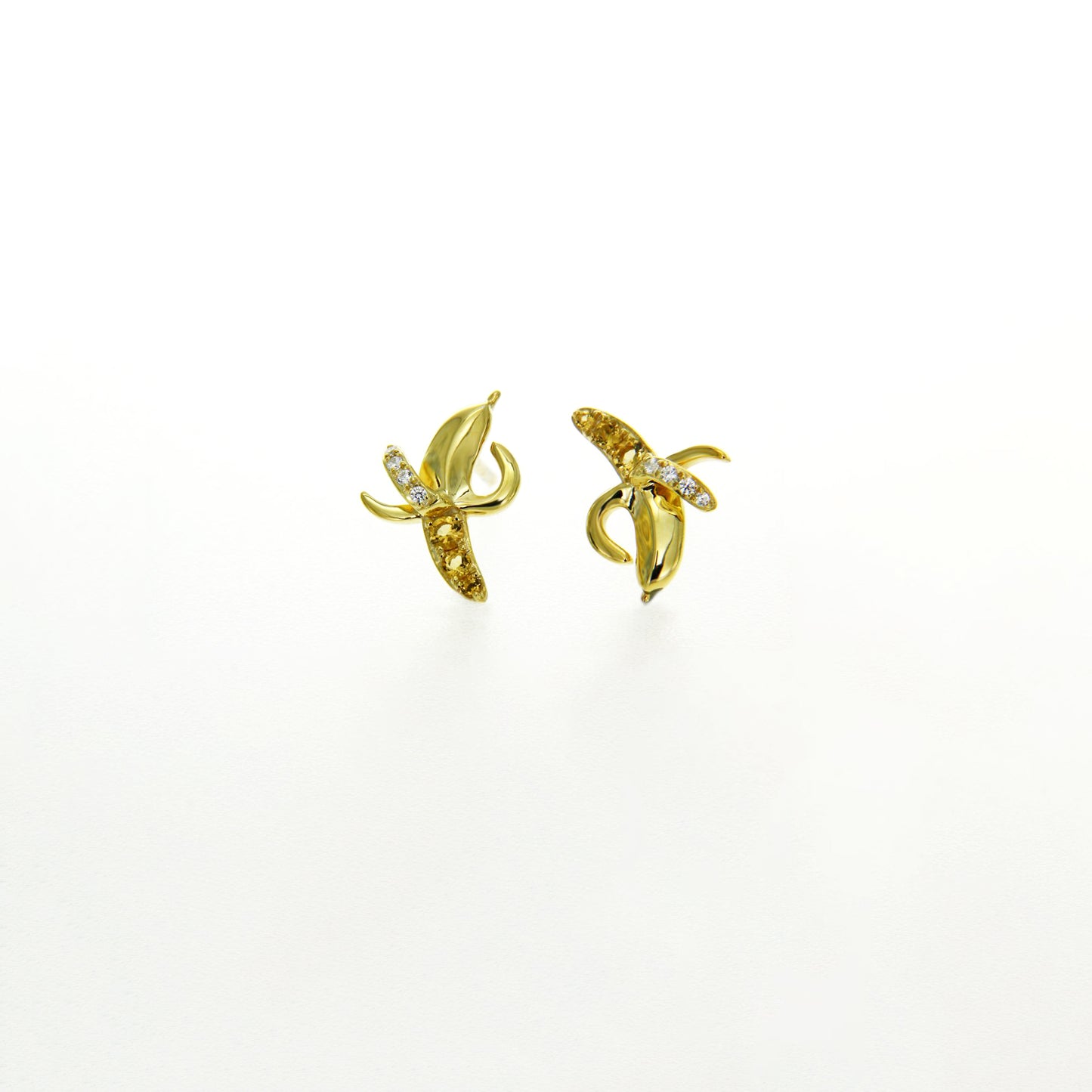 Citrine Banana Stud Earrings