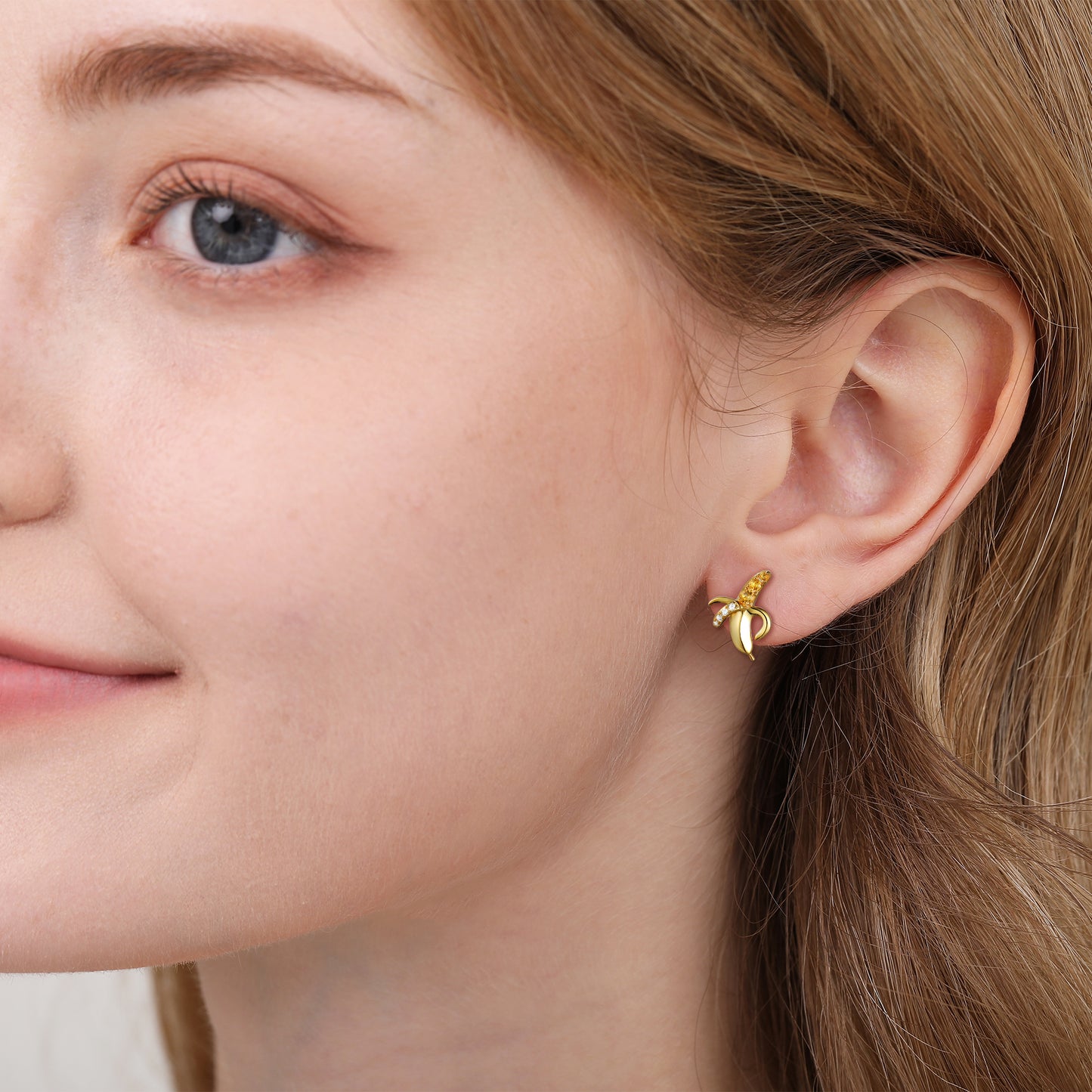 Citrine Banana Stud Earrings