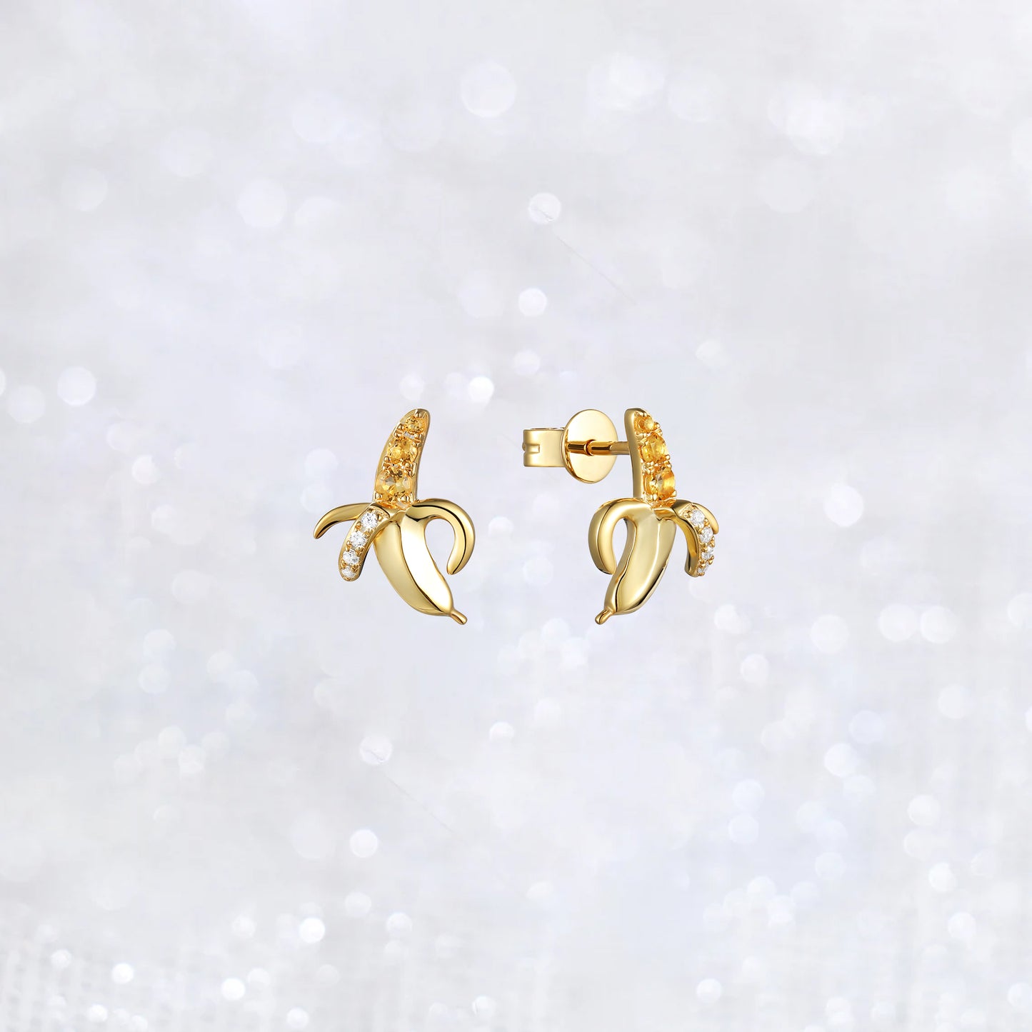 Citrine Banana Stud Earrings