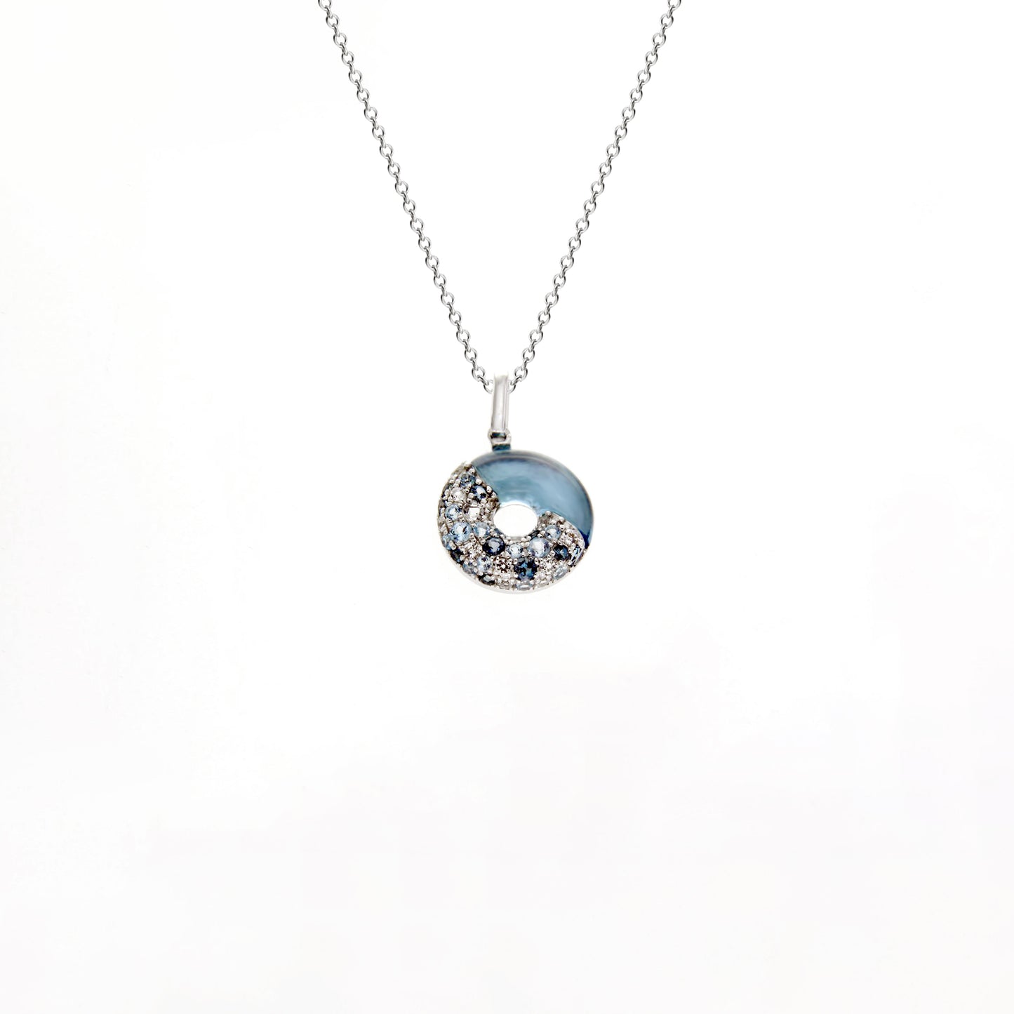 Blue Topaz Donut Necklace