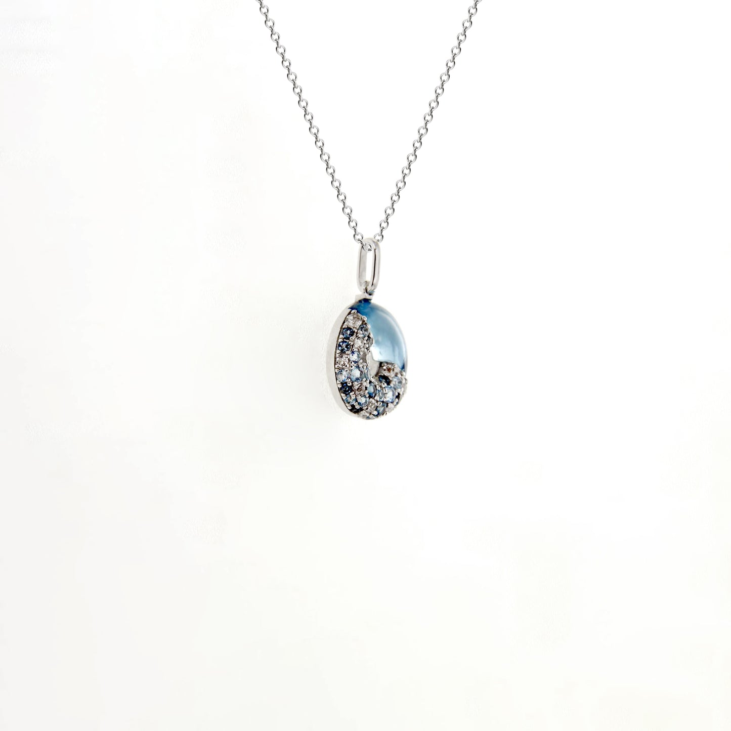 Blue Topaz Donut Necklace