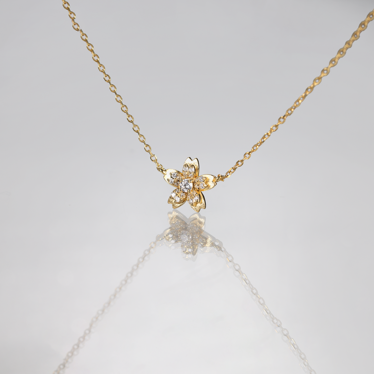 Sakura Flower Diamonds Necklace